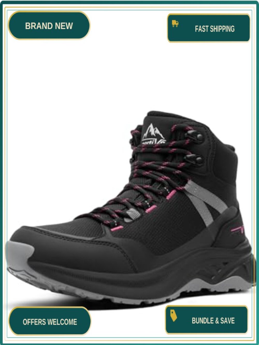 Women's Waterproof Hiking Boots Lightweight Lace-Up Trail Ankle Mesh
